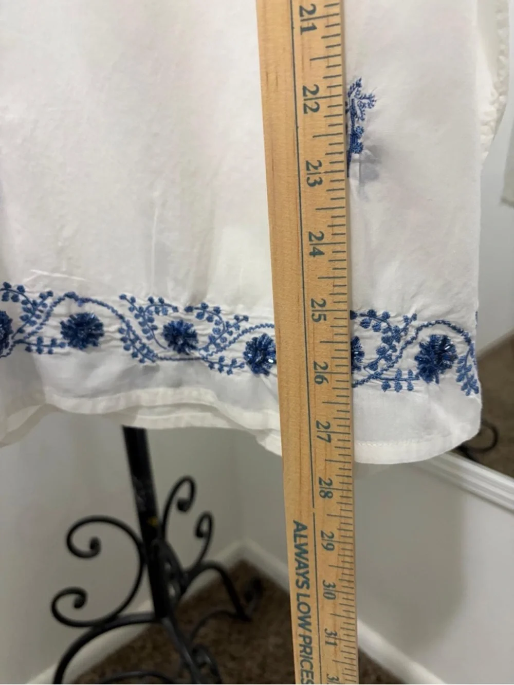 NorthStyle White Tunic with Blue Floral Embroidery - Picture 6 of 6